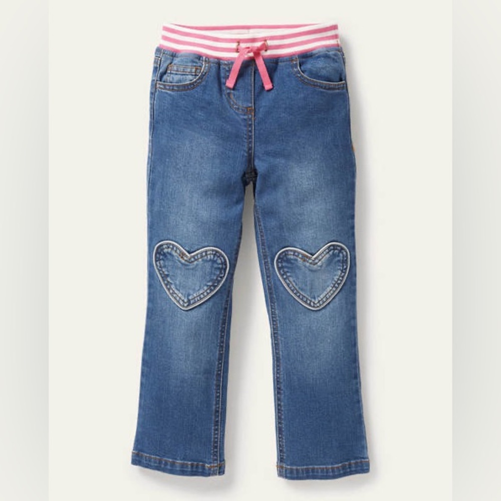 Mini Boden Heart Patch Jeans size 5y